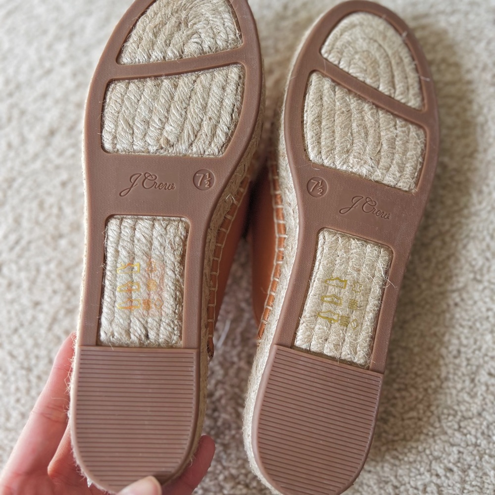 NWT! J.Crew Leather espadrille mules - Picture 6 of 7